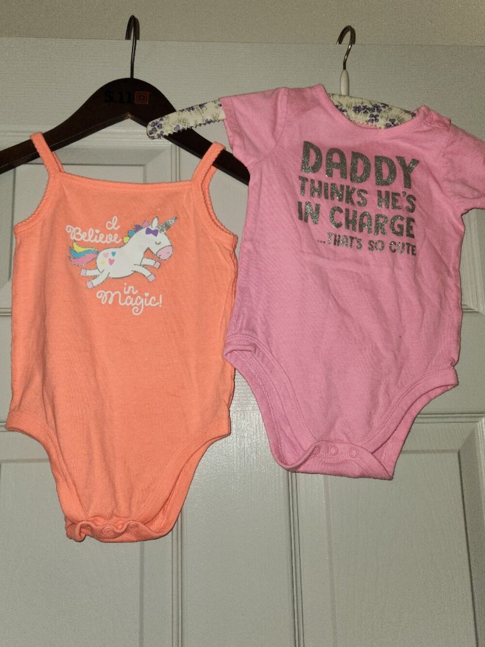 Baby Girl Bodysuit Lot Size 18M Unicorn Daddy Cute Graphic Shirts